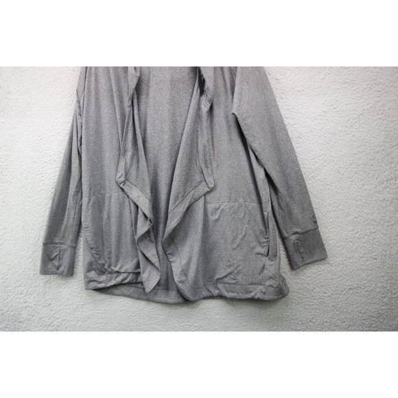 Cuddl Duds Flex Comfort Hooded Open Front Cardigan-S/M-Thumbholes-Soft-Pockets - Picture 3 of 11